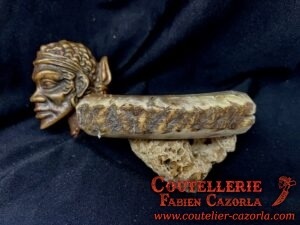 Couteau Corse traditionnel de berger Modèle Cazorla avec Lame Damas 22052501 – Image 4