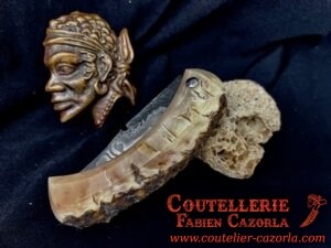Couteau Corse traditionnel de berger Modèle Cazorla avec Lame Damas 22052501 – Image 5