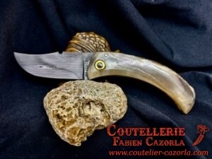 Couteau Corse traditionnel de berger Modèle Cazorla avec Lame Damas 06102534 – Image 2