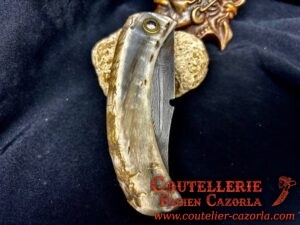 Couteau Corse traditionnel de berger Modèle Cazorla avec Lame Damas 06102534 – Image 6