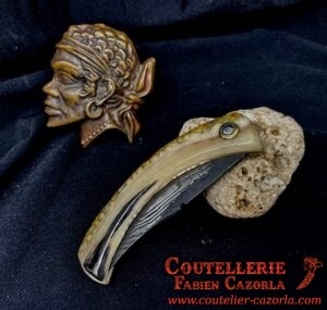 Couteau Corse traditionnel de berger Modèle Cazorla avec Lame Damas  23052505 – Image 5