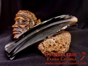 Couteau Corse traditionnel de berger Modèle Cazorla avec Lame Damas Cuivre 18062501 – Image 5