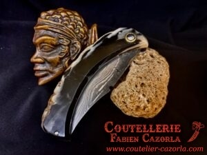 Couteau Corse traditionnel de berger Modèle Cazorla avec Lame Damas Cuivre 18062501 – Image 8