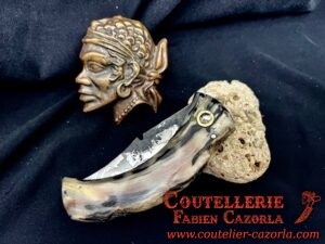 Couteau Corse traditionnel de berger Modèle Cazorla avec Lame Damas 04062502 – Image 5