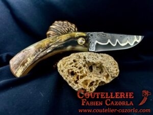 Couteau Corse traditionnel de berger Modèle Cazorla avec Lame Damas Nickel 13112411 – Image 3