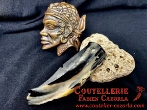 Couteau Corse traditionnel de berger Modèle Cazorla avec Lame Damas  04062501 – Image 5