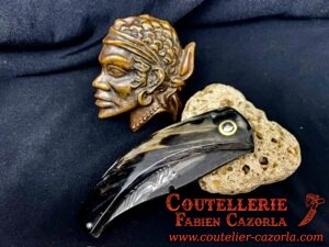 Couteau Corse traditionnel de berger Modèle Cazorla avec Lame Damas  04062501 – Image 6