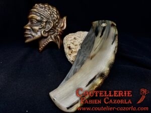 Couteau Corse traditionnel de berger Modèle Cazorla Labellisé  avec Lame Damas Explosion 13122421 – Image 6