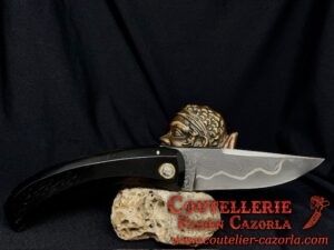 Couteau Corse traditionnel de berger Modèle Cazorla avec Lame Damas Nickel 13112419 – Image 3