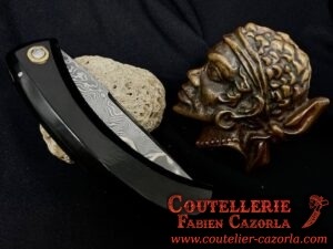 Couteau Corse traditionnel de berger Modèle Cazorla avec Lame Damas Nickel 13112419 – Image 6