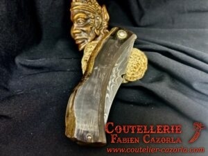 Couteau Corse traditionnel de berger Modèle Cazorla avec Lame Damas Explosion 05122416 – Image 6