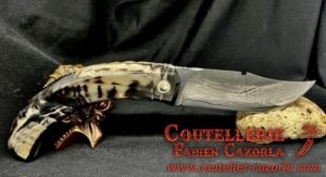 Couteau Corse traditionnel de berger Modèle Cazorla avec Lame Damas Nickel 13062501 – Image 3