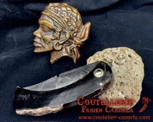 Couteau Corse traditionnel de berger Modèle Cazorla avec Lame Damas 21062502 – Image 5