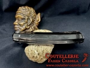 Couteau Corse traditionnel de berger Modèle Labellisé Cazorla avec Lame Damas Oeil d'Orezza  Cuivre 24062511 – Image 4
