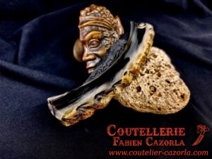 Couteau Corse traditionnel de berger Modèle Cazorla avec Lame Damas 01072501 – Image 5