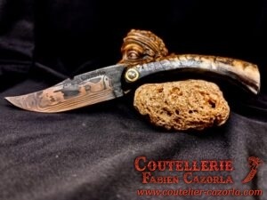 Couteau Corse traditionnel de berger Modèle Cazorla avec Lame Damas 01072502 – Image 2