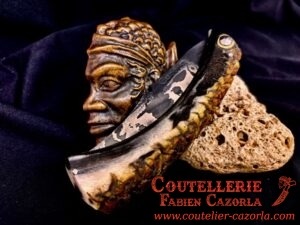 Couteau Corse traditionnel de berger Modèle Cazorla avec Lame Damas 01072502 – Image 6