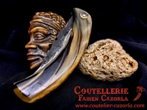Couteau Corse traditionnel de berger Modèle Cazorla avec Lame Damas Cuivre 01072505 – Image 6