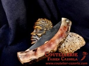 Couteau Corse traditionnel de berger Modèle Cazorla avec Lame Damas Cuivre 07072505 – Image 5