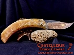Couteau Corse traditionnel de berger Modèle Cazorla avec Lame Damas 07072509 – Image 3