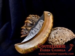 Couteau Corse traditionnel de berger Modèle Cazorla avec Lame Damas 07072509 – Image 5