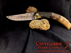 Couteau Corse traditionnel de berger Modèle Cazorla avec Lame Damas 07072510 – Image 2
