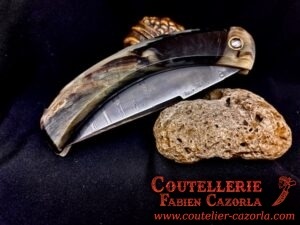 Couteau Corse traditionnel de berger Modèle Cazorla avec Lame Damas 07072510 – Image 6