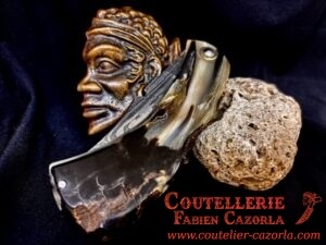 Couteau Corse traditionnel de berger Modèle Cazorla avec Lame Damas Cuivre 14072501 – Image 6