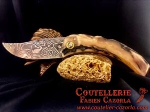 Couteau Corse traditionnel de berger Modèle Cazorla avec Lame Damas 29072503 – Image 2
