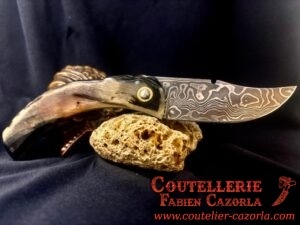 Couteau Corse traditionnel de berger Modèle Cazorla avec Lame Damas 29072503 – Image 3