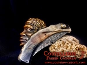 Couteau Corse traditionnel de berger Modèle Cazorla avec Lame Damas 29072503 – Image 5