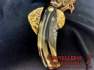 Couteau Corse traditionnel de berger Modèle Cazorla avec Lame Damas Cuivre Nickel 03102533 – Image 6