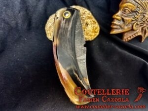 Couteau Corse traditionnel de berger Modèle Cazorla avec Lame Damas Cuivre 03102534 – Image 6