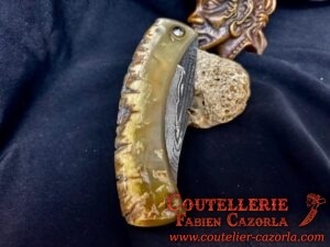 Couteau Corse traditionnel de berger Modèle Cazorla avec Lame Damas Cuivre 03102538 – Image 5