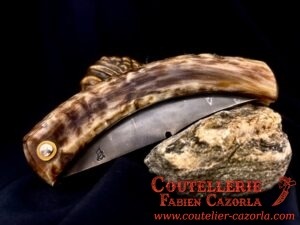 Couteau Corse traditionnel de berger Modèle Cazorla avec Lame Damas Bavella 02102501 – Image 6