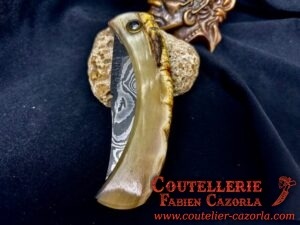 Couteau Corse traditionnel de berger Modèle Cazorla avec Lame Damas 06102535 – Image 5
