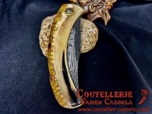 Couteau Corse traditionnel de berger Modèle Cazorla avec Lame Damas 06102535 – Image 6
