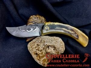 Couteau Corse traditionnel de berger Modèle Cazorla avec Lame Damas 06102545 – Image 2