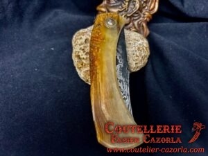 Couteau Corse traditionnel de berger Modèle Cazorla avec Lame Damas 06102546 – Image 6