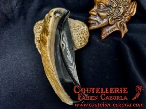 Couteau Corse traditionnel de berger Modèle Cazorla avec Lame Damas 06102549 – Image 6