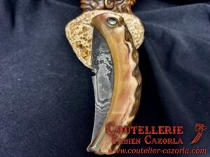 Couteau Corse traditionnel de berger Modèle Cazorla avec Lame Damas 06102556 – Image 5