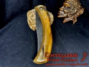 Couteau Corse traditionnel de berger Modèle Cazorla avec Lame Damas Cuivre Nickel 09102511 – Image 5