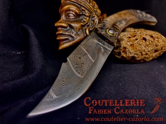 Couteau Labélisé avec Lame Damas Mosaïque 12122506S