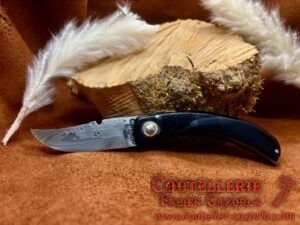 Couteau Corse traditionnel de berger Modèle Cazorla avec Lame Damas petit modèle 13062614
