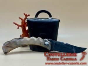 Couteau Corse traditionnel de berger Modèle Cazorla avec Lame Damas grand modèle 26062613